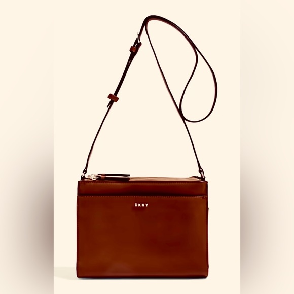 DKNYC Bags Nwot Dkny Brown Leather Zip Crossbody Bag X 8 Poshmark